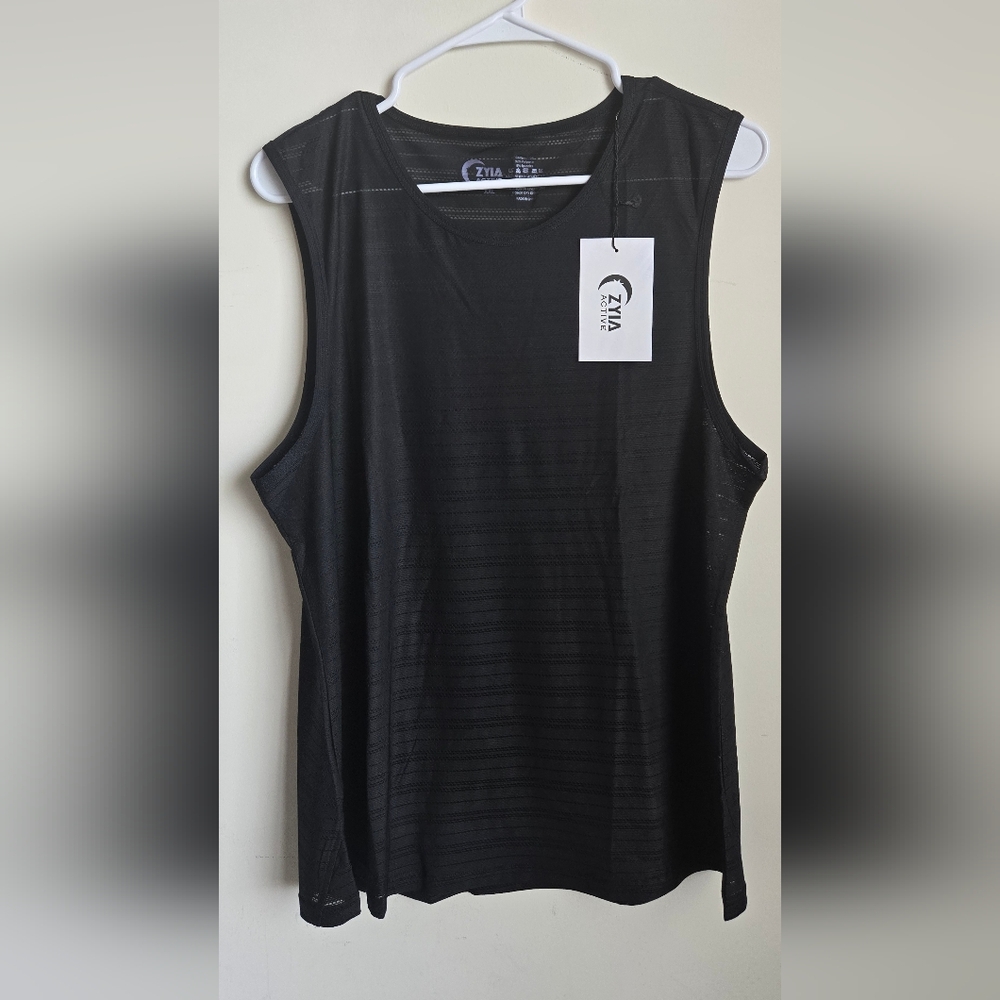 ZYIA Black Luxe Muscle Tank